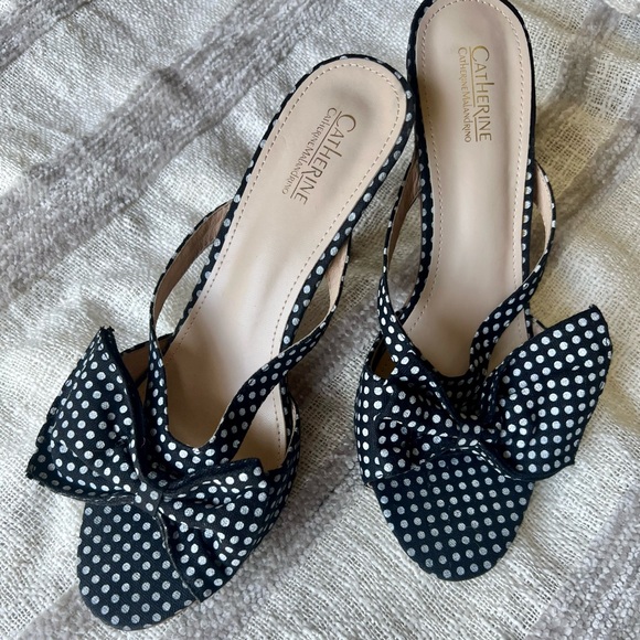 Catherine Malandrino Shoes - Catherine Malandrindo black and white polka dot sandals.
